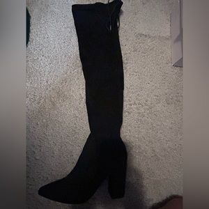 Black thigh high boots